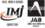 ISO 9001:2000, IMJ, QR0139. JAB, QMS Accreditation R042.